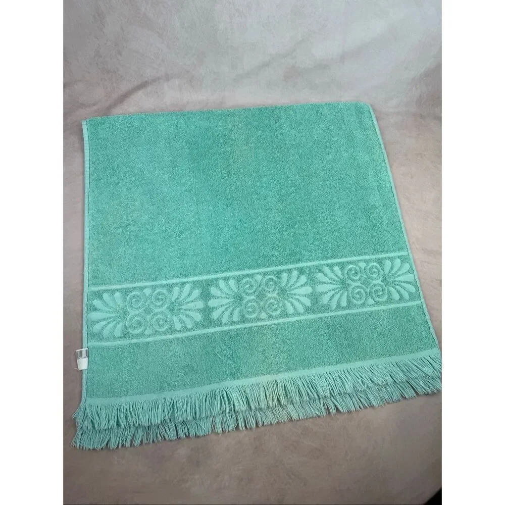 Vintage Cannon Santa Cruz Bath Towel Teal Aqua 21x42” READ